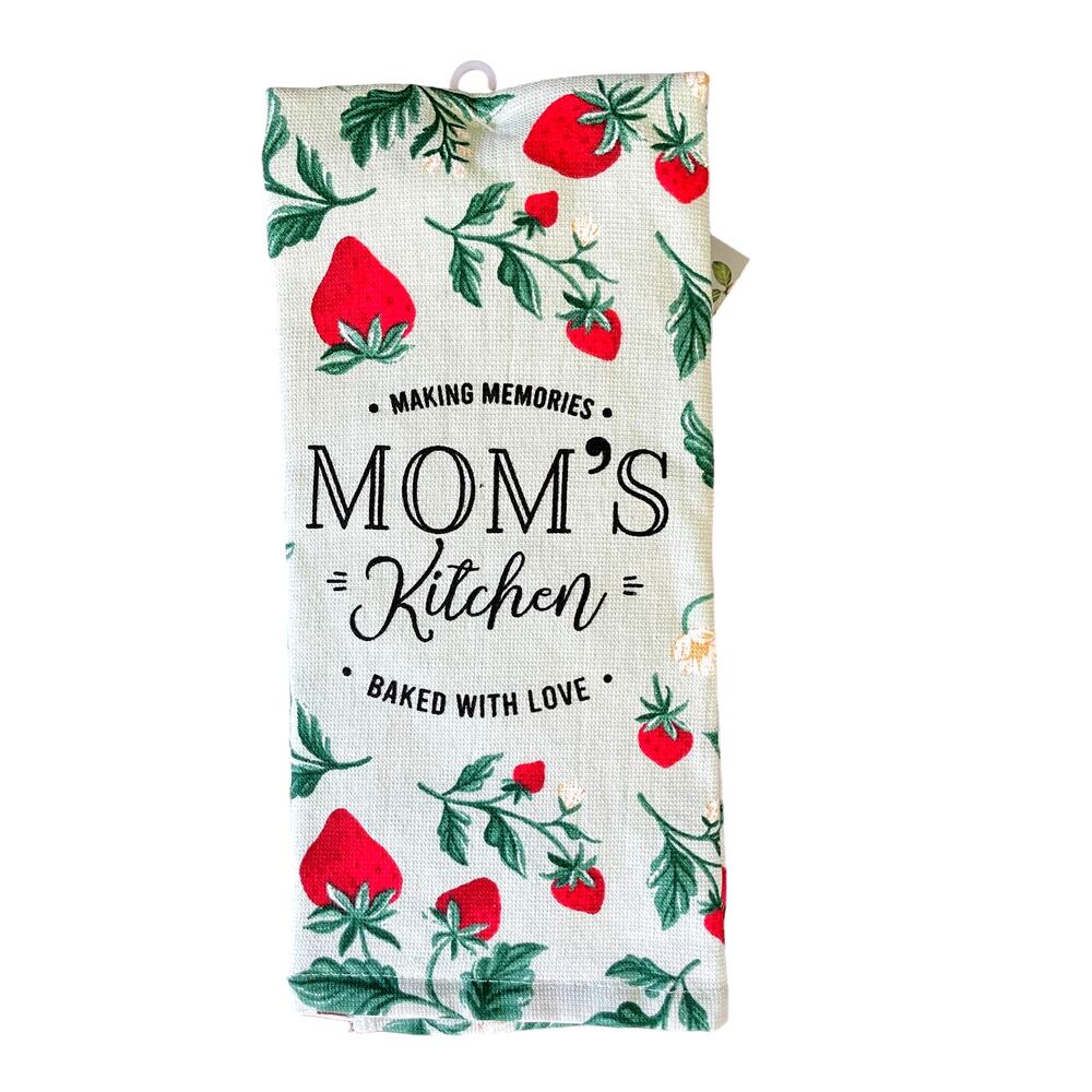 House & Garden Strawberry Mom's Kitchen Kitchen Towel Set of 3 NEW